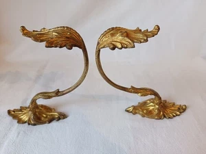 ANCIENNE PAIRE D'EMBRASSES / EMBRASES DE RIDEAU EN BRONZE / LAITON 1 - Imagen 1 de 4