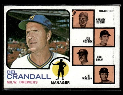 1973 Topps Field Leaders #646 Crandall/Kuenn/Nossek/Shaw/Walton - Image 1 of 2