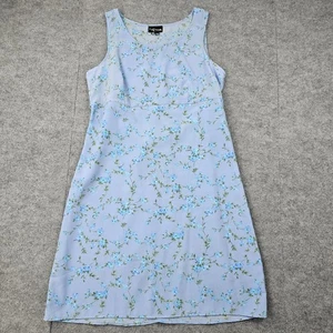 Vintage My Michelle Dress Womens 11/12 Blue Floral 90s Summer Preppy Garden Y2K - Picture 1 of 5