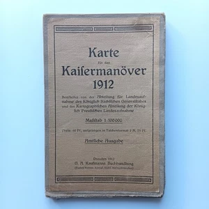 1912 Karte Kaisermanöver 1:100.000 Sachsen, Amtliche Ausgabe, Kaufmanns Dresden - Picture 1 of 11