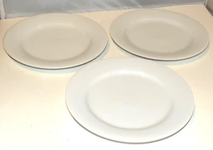 CRATE & BARREL ASPEN Essential White Rimmed Salad Plate Sri Lanka Set of 3 - Picture 1 of 8