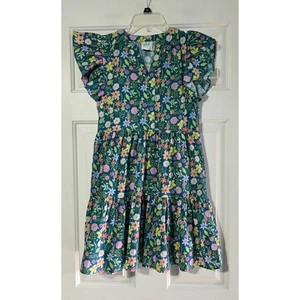 Shop The Mint Floral cotton dress Ruffle Sleeves Lined girls size 10/12 - Picture 1 of 6