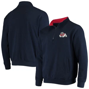 Men's Colosseum Navy Fresno State Bulldogs Tortugas Logo Quarter-Zip Jacket - Picture 1 of 3