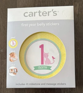 Carters Erstes Jahr Bauch Aufkleber 20 Meilenstein Nachricht Sticker für Fotos Neu - Bild 1 von 5