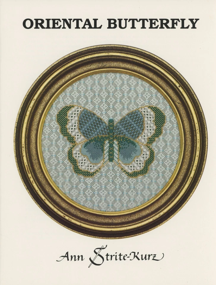 Ann Strite Kurz Oriental Mariposa Contada Lona Trabajo Aguja Patrón Foto 1 de 1