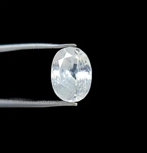 9x6.75 mm Certified Natural White Zircon Oval Cut 3.28CTS Faceted Loose Gemstone - Picture 1 of 8