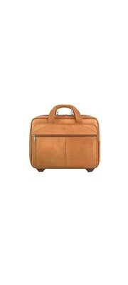 Maletín con ruedas de cuero Solo Walker/bronceado Foto 1 de 4