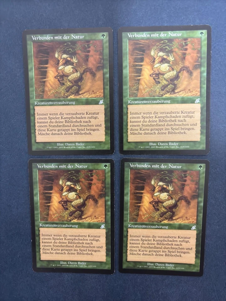 MTG 4X GERMAN SCOURGE ONE WITH NATURE MAGIC THE GATHERING ENCHANTMENT GREEN - Image 1 of 4