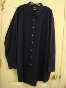 Van Heusen Tall Fit faltenfreies dunkelblaues geknöpftes Herrenhemd Gr. 20 35/36 - Bild 1 von 7