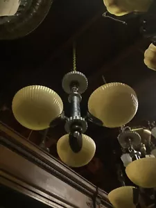 art deco slip shade chandelier 2 Available - Picture 1 of 3