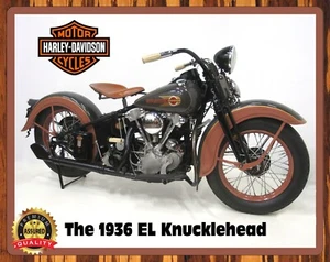Harley Davidson - 1936 El Knucklehead - Rare - Metal Sign 11 x 14 - Picture 1 of 4