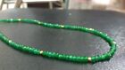 Genuine 4mm Emeralds With Golden Spacers & Semi-precious Stones Necklace