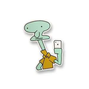 Selfie Squid Vinyl Sticker Funny Meme Sticker Decal Water Bottle Sticker Decal - Picture 1 of 2
