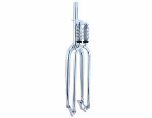 NEW! GENUINE 26" STEEL BICYCLE DUAL FORK 1-1/8 INCH THREADLESS IN CHROME. - Picture 1 of 1