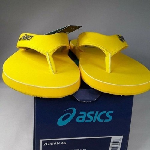 Infradito da spiaggia uomo Asics Zorian giallo blu 7