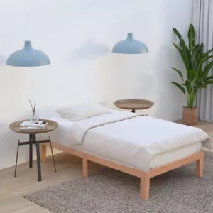 Natural Wooden King Single Bed Base, Minimalist, Plywood Slats, Durable - Picture 1 of 9