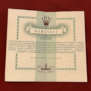 Rolex Guarantee Watch Accessories ROLEX 1950s - Picture 1 of 6