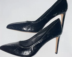 Brian Atwood-Black Leather Pumps-"MALIKA"-Size 9 B - Picture 1 of 8