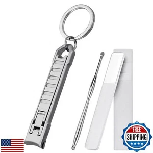 VOGARB Nail Clippers for Men Portable Ultra Sharp Keychain Nail Clipper Set f - Picture 1 of 5