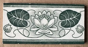 BELGIUM - ANTIQUE ART NOUVEAU MAJOLICA BORDER TILE C1900 - Picture 1 of 3