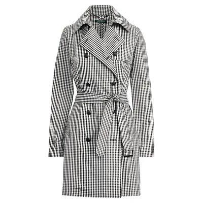 Nueva gabardina para mujer Ralph Lauren de sarga de guinga resistente al agua negra talla 14 Foto 1 de 4