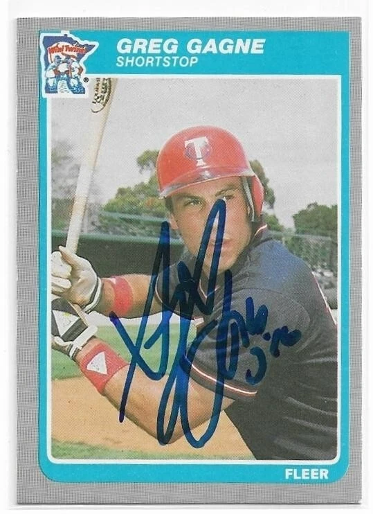 GREG GAGNE Autographed Signed 1985 Fleer Update card #U-43 Minnesota Twins COA - Image 1 of 1