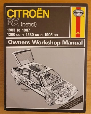 CITROEN BX 1983 TO 1987 HAYNES OWNERS WORKSHOP MANUAL No. 908 - Image 1 of 4