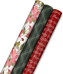 Hallmark Homespun Charm 3-Pack Christmas Wrapping Paper, 75 sq. ft. - Picture 1 of 8