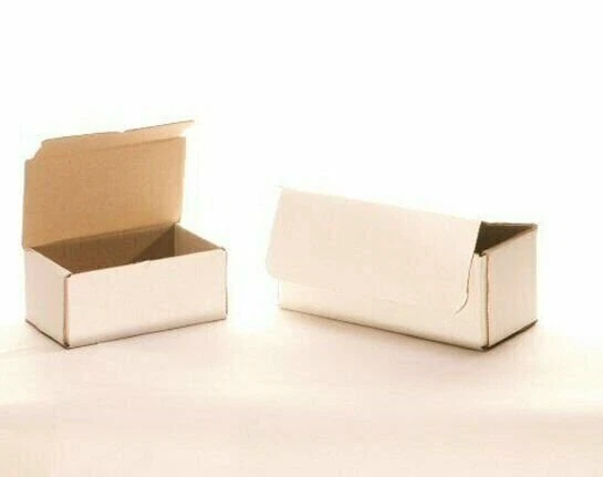 50 7" x 4" x 1" White Corrugated Mailers Die Cut Tuck Flap Boxes Free Shipping - Image 1 of 1