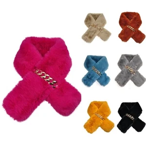Boutique Suave Acogedor Cuello de Piel Imitada Cuello Mujer Niña Cadena Dorada Cierre Reino Unido - Imagen 1 de 11