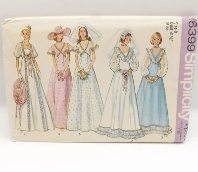 Simplicity 6399 Bridal Wedding Bridesmaid Gown Dress Sewing Pattern Size 8 - Image 1 of 4