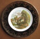 Vintage Fine Bone China English Cabinet / Display Plate Punting River Cows Mill