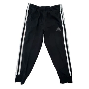 Adidas Three-Stripe Jogger Track Pants Athletic Black White Youth Boys 5 - Picture 1 of 9