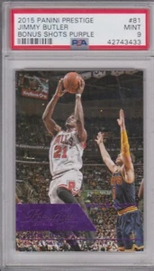 2015-16 Panini Prestige Bonus Shots Purple /49 Jimmy Butler #81 PSA 9 Pop 1 💥 - Picture 1 of 2