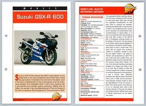 Suzuki GSX-R 600 - Models - Mega Bikes Hachette Card - Picture 1 of 1