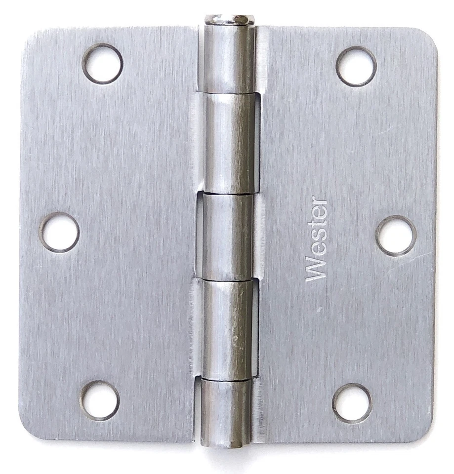 Внутренние дверные петли Wester (упаковка 30 шт.) 3,5 дюйма матовый никель радиус 1/4 дюйма DH3514 - Изображение 1 из 1