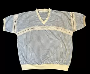 Camisa Christian Dior Monsieur Vintage Para Hombre Manga Corta Rayas Azul Blanco XL - Imagen 1 de 5