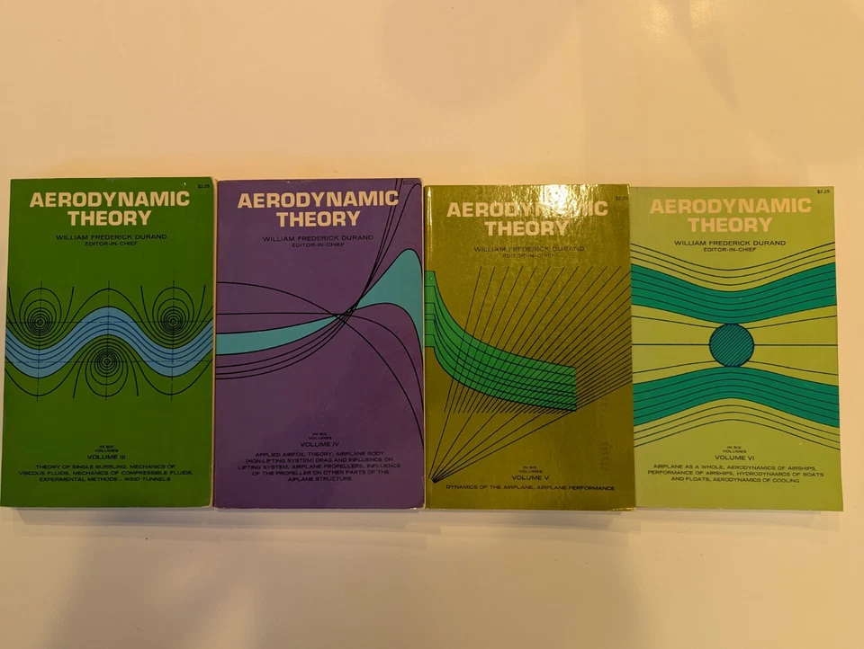 Aerodynamic Theory Durand Books Vol 3-6 Set Dover Edition Aeronautic Designer - Image 1 of 4