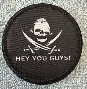 THE GOONIES HEY YOU GUYS! 3x3 Embroidered Morale Patch Hook Backing Brand New - Picture 1 of 4