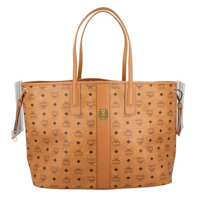 Mcm Reversible Liz Shopper Large In Visetos Damentaschen Cognac