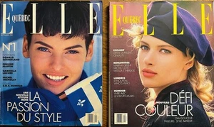 RARE 1st & 2nd EDITION ELLE QUEBEC September/October 1989 LINDA EVANGELISTA VGC - Picture 1 of 6