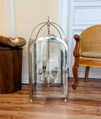 Design-Hängelampe im Laternenstil XXL Format,  4-flammig, Chrom/Nickel,  Top 1A - Bild 1 von 4