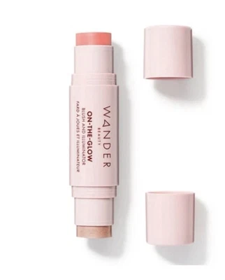 NIB Wander Beauty On the Glow Blush and Illuminator Coral Rose & Nude Glow .21oz - Image 1 of 4