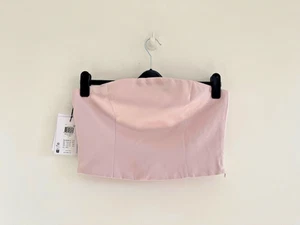 Selected Femme Boob Tube Top Bustier Aresia Bandeau Satin Pink UK 12 - BNWT £55 - Picture 1 of 11