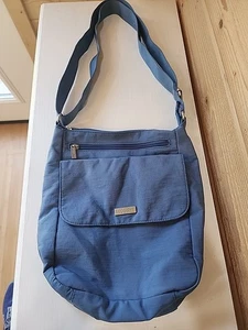 Borsa da viaggio a tracolla Vaggallini borsetta borsetta blu e rosa nylon tasche con patta - Foto 1 di 8