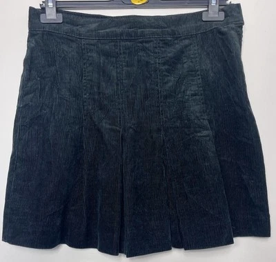 JUICY COUTURE JEANS Black Needlecord Corduroy Pleat Short Skirt Size M UK 10 - Image 1 of 4