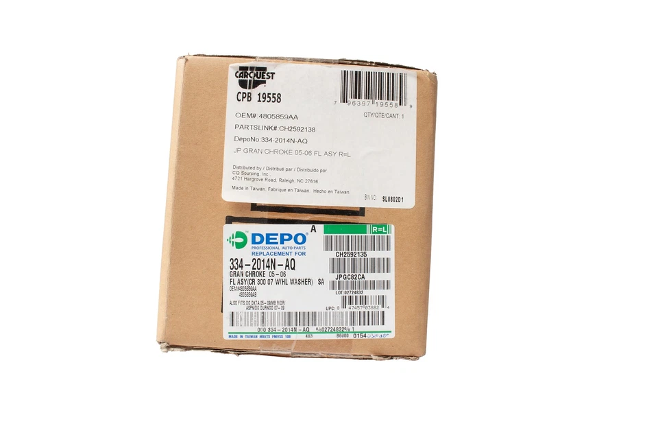 Depo Maxzone Fog Lamp Assembly Fit 2005-09 Dodge Dakota 07-10 Chrysler 300 19558 Foto 1 de 4