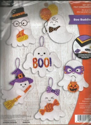 Juego de 6 apliques de adornos de fieltro Bucilla Boo Buddies 89714E Foto 1 de 4