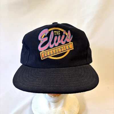 Prendas para la cabeza negras vintage de los años 70 Elvis Snapback ACTWU Union hechas en EE. UU. Nueva Jersey Foto 1 de 4