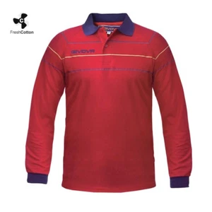 Polo uomo Givova manica lunga tempo libero cotone giallo rosso - Foto 1 di 3